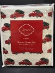 Joyland Flannel Queen Sheet Set Red Truck W/christmas Tree New Two Pillowcases. Fixed Price $53.95.