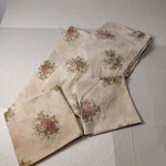 Vtg Martex Floral Print Beige Twin Sheet Set 4 Piece 1 Flat Fit Pillow Cover. Fixed Price $25.97.