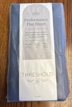 Lot Of 3 Threshold Twin Xl 400 Thread Count Performance Flat Sheet Metallic Blue. Fixed Price $39.99.