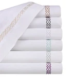 1000 Thread Count Egyptian Cotton Embroidered Durable Flat Fitted Bed Sheet Set. Fixed Price $229.50.