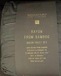 Modavari Home Fashions 100% Rayon From Bamboo Queen Sheet Set Gray Oeko-tex. Fixed Price $25.00.