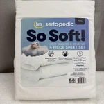 Sertapedic White 4PC Twin Sheet Set Soft Deep Pocket Boxer Hem Elastic. Fixed Price $19.87.