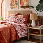 Opalhouse Jungalow Natalia Floral Full Cotton Percale Sheet 4 Pcs Set Fall Color. Fixed Price $59.99.