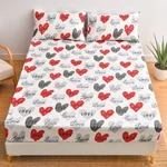Feelyou Heart Fitted Sheet Queen Size, Love Pattern Bed. Fixed Price $61.99.
