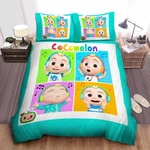 Funny Cocomelon Listening To Music Full Bedding Duvet Covers Set (4PCS). Fixed Price $59.99.
