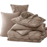 Bedsure 7 Pcs Solid Diamond Pintuck Beige Comforter Sheets Bedding Set. Fixed Price $54.90.