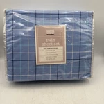 Martha Stewart Everyday Twin Sheet Set 200 Thread Count, Bay Blue Check. Fixed Price $21.97.