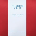 Red Currant Charter Club Damask Solid 550 100% Cotton Queen Sheet Set. Fixed Price $169.97.