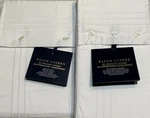 Ralph Lauren Queen Flat Sheet & Pillowcase Set Handkerchief Embroidery White. Fixed Price $99.00.