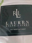 Vintage Lauren Ralph Twin Flat Sheet Linen Creme Cotton 200 Thread Nos. Fixed Price $29.00.