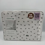 Lacoste 100% Cotton Percale King 4-PIECE Sheet Set With Doodle Croc Design. Fixed Price $74.99.