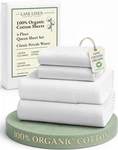 Lane Linen Eco Friendly 100% Organic Cotton Queen Sheet Set, Soft & Comfy Fully. Fixed Price $90.90.