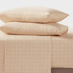 Room Essentials Easy Care Cotton Sateen Natural Geo Twin 3 Piece Sheet Set Nwot. Fixed Price $17.50.