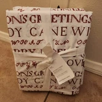 New Pottery Barn Holiday Cheer Sentiment Script King Sheets Set Christmas. Fixed Price $90.00.