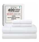 Chateau Home Collection Queen Sheet Set 400TC Egyptian Cotton White Oeko-tex. Fixed Price $33.00.