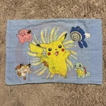 Vtg Pokemon Twin Flat Sheet Pillow Case 1998 All Over Print Reversible Pikachu. Fixed Price $45.00.