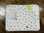 Lacoste 100% Cotton Percale Twin Diagonal Crocs Sheet Set White/steel Blue New. Fixed Price $49.99.