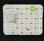 New Lacoste Twin Sheet Set 100% Cotton Percale Crocodile All Over Logo White. Fixed Price $42.00.
