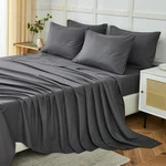 Ilavande Grey Sheets Set Piece,hotel Luxury Super QUEEN(6PC),. Fixed Price $37.99.