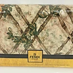 Vintage Fendi Queen Fitted Sheet Gazebo Pattern Bamboo Trellis Ivy Leaf. Fixed Price $39.99.