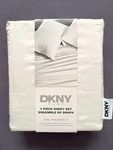 Dkny Pure--white King 4-PC. Sheet Set, 100% Cotton Sateen, India New. Fixed Price $100.00.