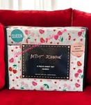Betsey Johnson Sweet Tart Heart Cherries Valentine's Queen 6 Pc Bed Sheet Set. Fixed Price $55.00.