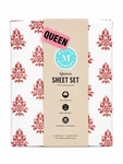 Martha Stewart Darcy Queen Sheet Set 100% Cotton Percale White/pink Floral. Fixed Price $94.99.