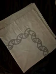 Yves Delorme Paris Shams Embroidery Gray Chain Nautical Euro 25" France. Fixed Price $128.00.