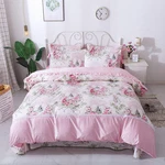 Fadfay Rosette Floral Duvet Cover Sweet Pink Girls Bedding 100 Cotton Ultra. Fixed Price $122.93.