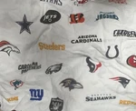 2014 Nfl Teams All Over Logo Flat Bed Sheet Sports Themed Northwest 72 X 96. Fixed Price $19.99.