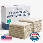 Cgk Unlimited Bulk Case Pack Of 20 Fitted Sheets - Queen Size. Fixed Price $188.98.