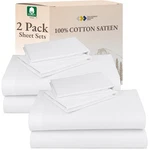 California Design Den 100% Cotton 2PACK Sateen Sheets Queen Size Bed Set .... Fixed Price $125.69.