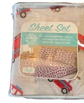 Kute Kids 4 -piece Ultra Soft Brushed Microfiber Firetrucks Brick Sheet Set. Fixed Price $27.99.