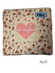 Oh Cupid Full 4PC Sheet Set Love & Mushrooms With Hearts. Fixed Price $20.00.