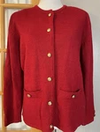 90S Susan Bristol Wool Blend Cardigan Sz Red Gold Buttons Pockets Hong Kong. Fixed Price $14.40.