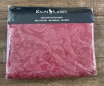 Twin Fitted Ralph Lauren Avery Coastal Red Sheet 100% Cotton Damask Bedding. Fixed Price $94.50.