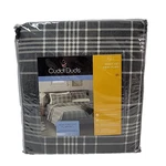 Full Cuddl Duds Cotton Heavyweight Flannel Sheet Set Gray Plaid Deep Fit. Fixed Price $34.50.