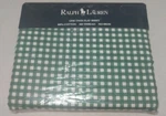 Vintage New Ralph Lauren Twin Flat Sheet Medium Gingham Forest Green Usa. Fixed Price $99.95.