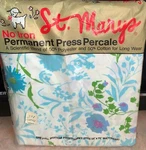 Vtg Marys Twin Fitted Sheet Mayfair Blue Purple Floral No Iron Percale New. Fixed Price $17.99.
