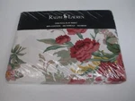 Ralph Lauren Southampton White Red Orange Green Floral Flat Sheet - Full. Fixed Price $149.99.