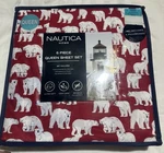 Nautica Home Queen Set Red With Polar Bears. Fixed Price $34.99.