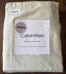 Calvin Klein 4 Pc Queen Sheet Set Printed 300 Tc Sateen Weave 100% Cotton New. Fixed Price $75.00.