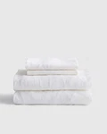 Quince European Linen Sheet Set White Queen Size 4 Piece Open Box Read. Fixed Price $109.00.