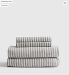 Nwt Quince European Linen Sheet Set Piece Grey White Stripe King Msrp $204. Fixed Price $149.99.