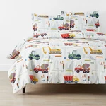 The Company Store Kids Construction Trucks Classic Cool Organic Cotton Percale. Fixed Price $59.98.