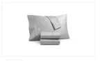 Bergen House Gray Floral Vine Egyptian Cotton 4 Pc. Sheet Set, Full Size. Fixed Price $125.00.