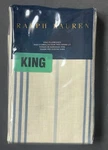 Pair New Ralph Lauren *king Pillowcases Isla Menorca Nip! Blue Cream Stripes. Fixed Price $84.95.