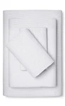 Nwt Room Essentials Full White Gray Striped Sheet Set Microfiber Wrinkle Resist. Fixed Price $29.99.