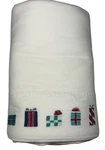 Lands' End Flannel Flat Sheet Twin White Holiday Gift Box Embroidered Portugal. Fixed Price $28.00.