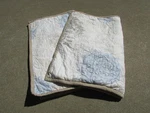 Set 2 Martha Stewart Brown Trim White Blue Shell Sea Quilted Pillow Shams. Fixed Price $15.00.